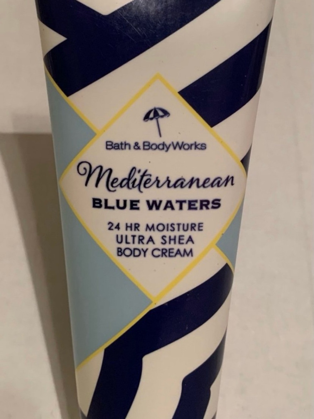 RARE Bath & Body Works Mediterranean Blue Waters Body Cream β Blue, White, Navy